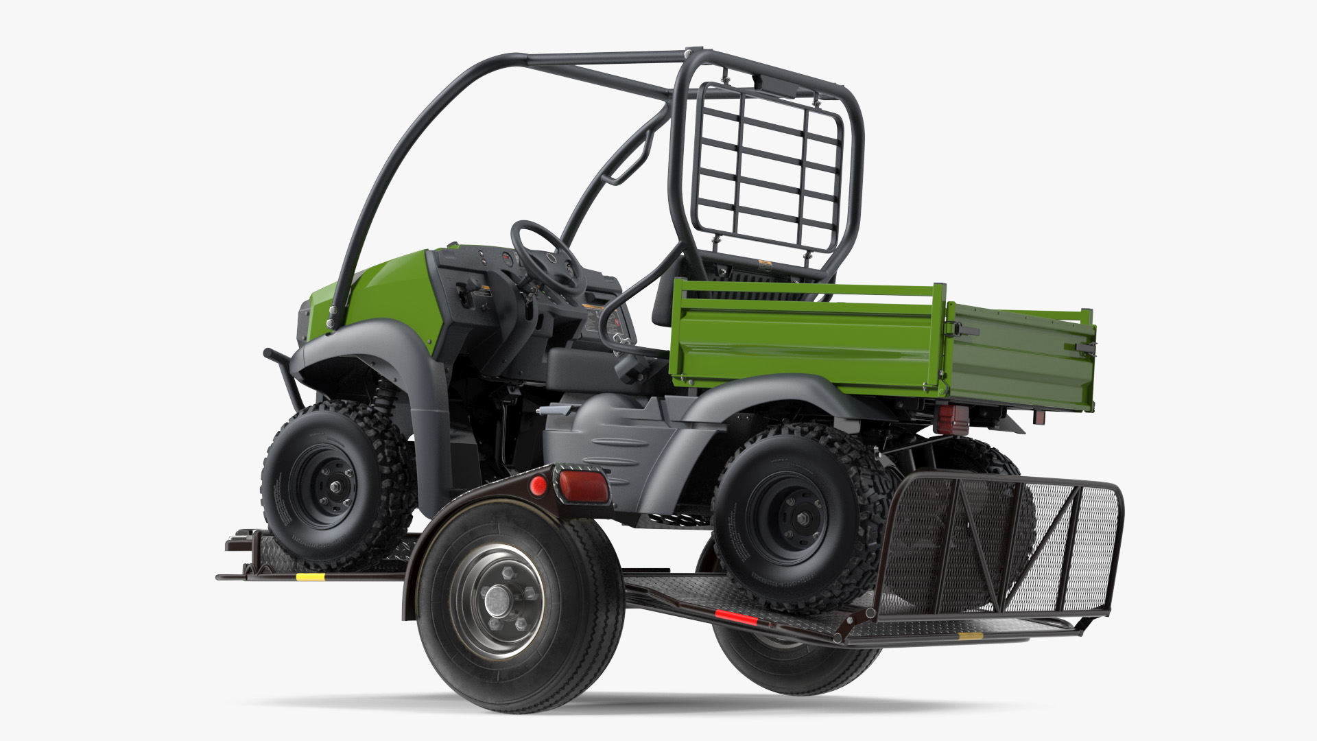 ATV Trailer with 4x4 Quadrocycle 3D