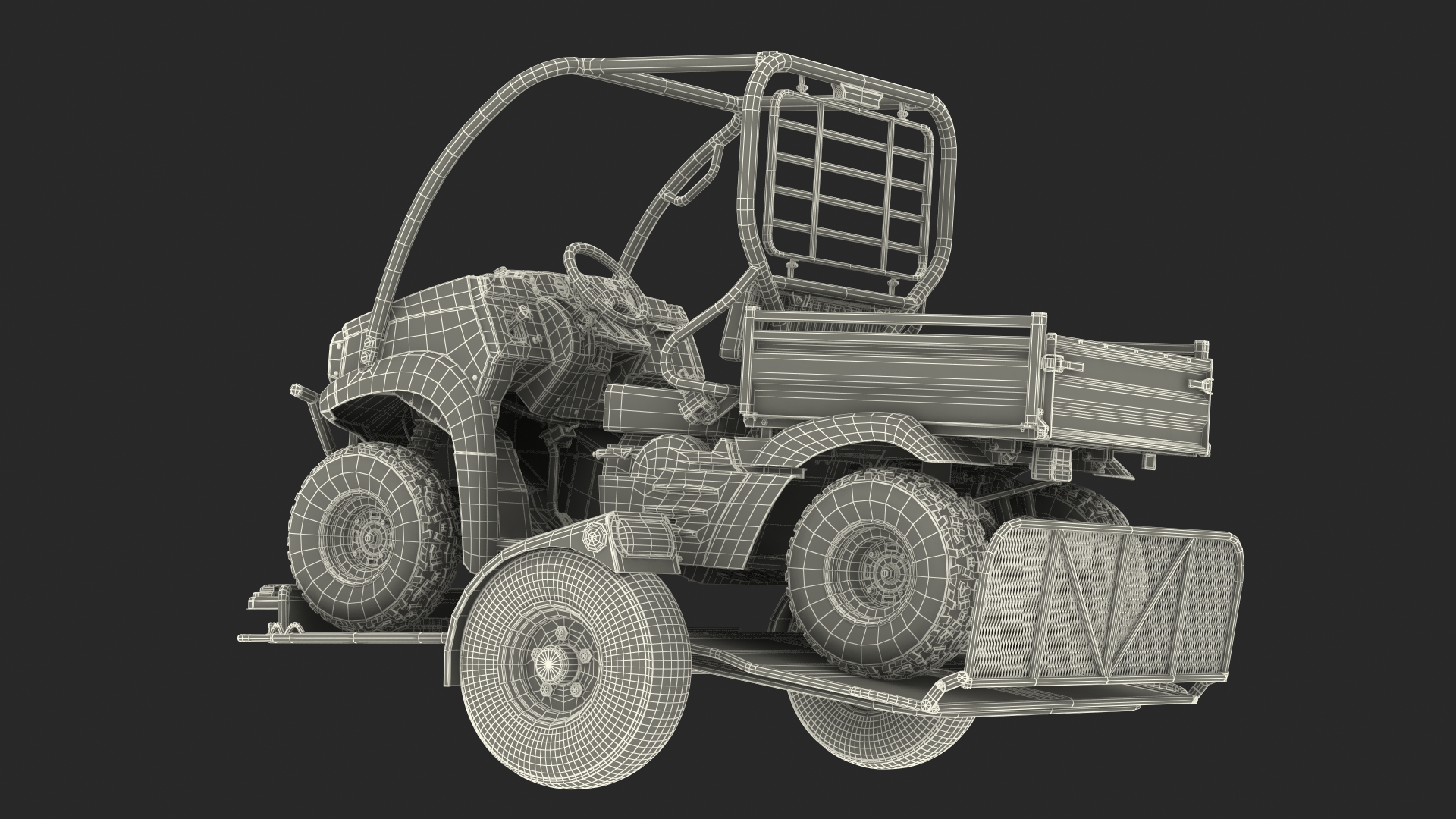 ATV Trailer with 4x4 Quadrocycle 3D