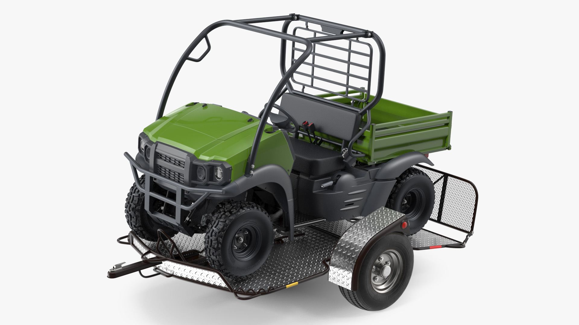 ATV Trailer with 4x4 Quadrocycle 3D