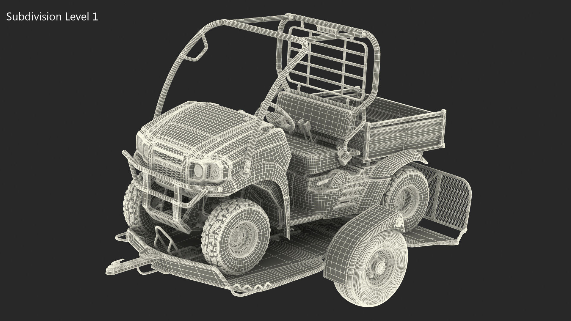 ATV Trailer with 4x4 Quadrocycle 3D