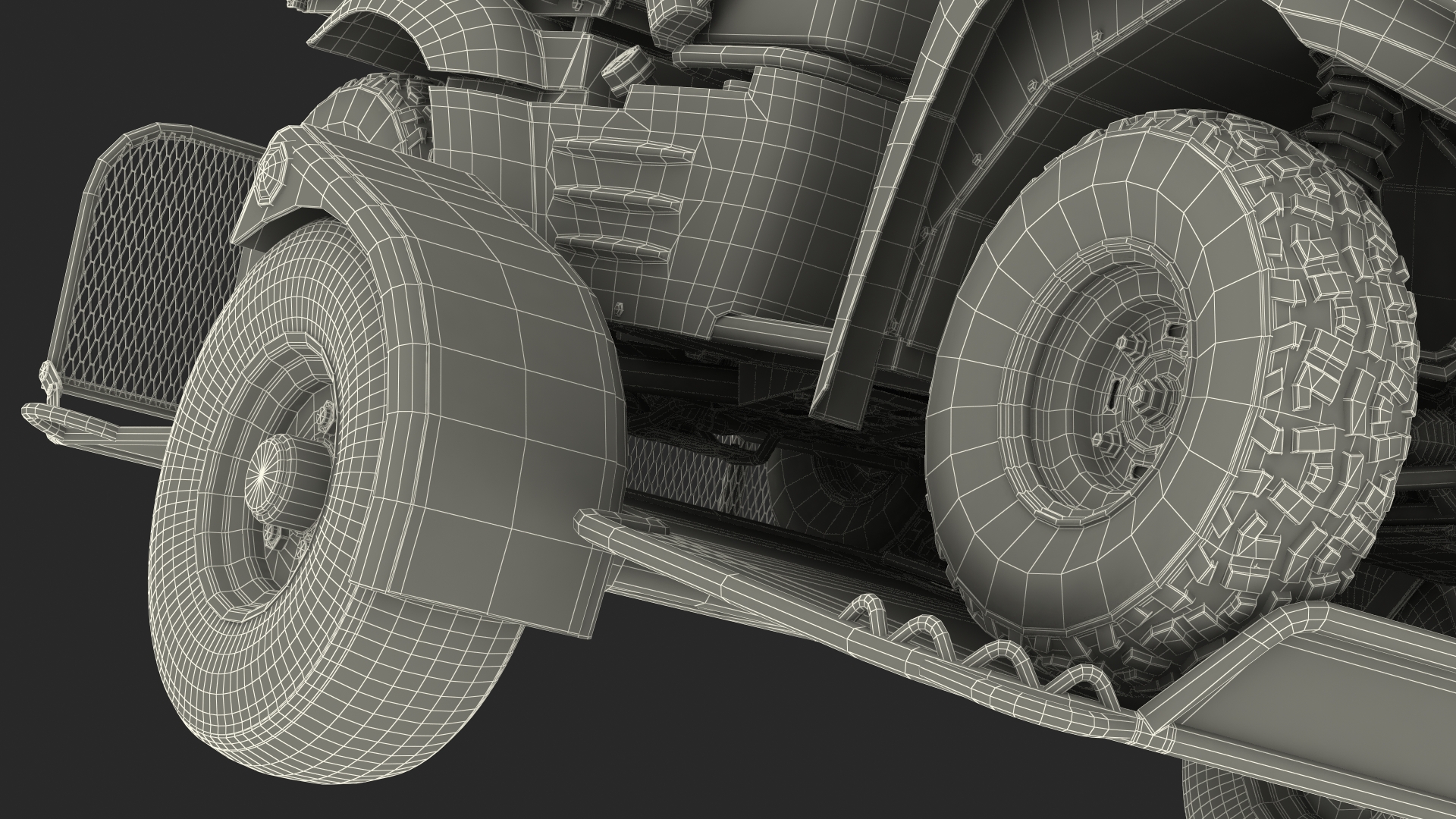 ATV Trailer with 4x4 Quadrocycle 3D