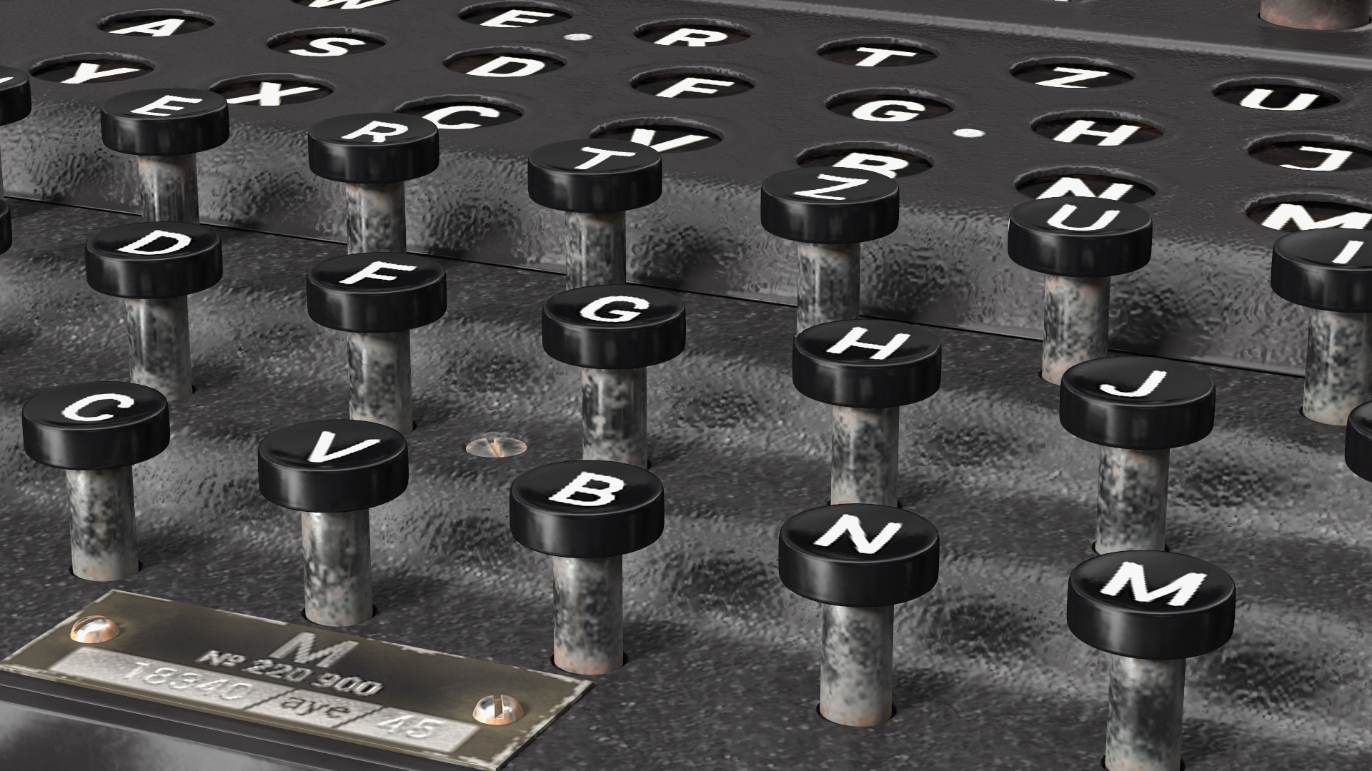 Enigma M4 Cipher Machine 3D model