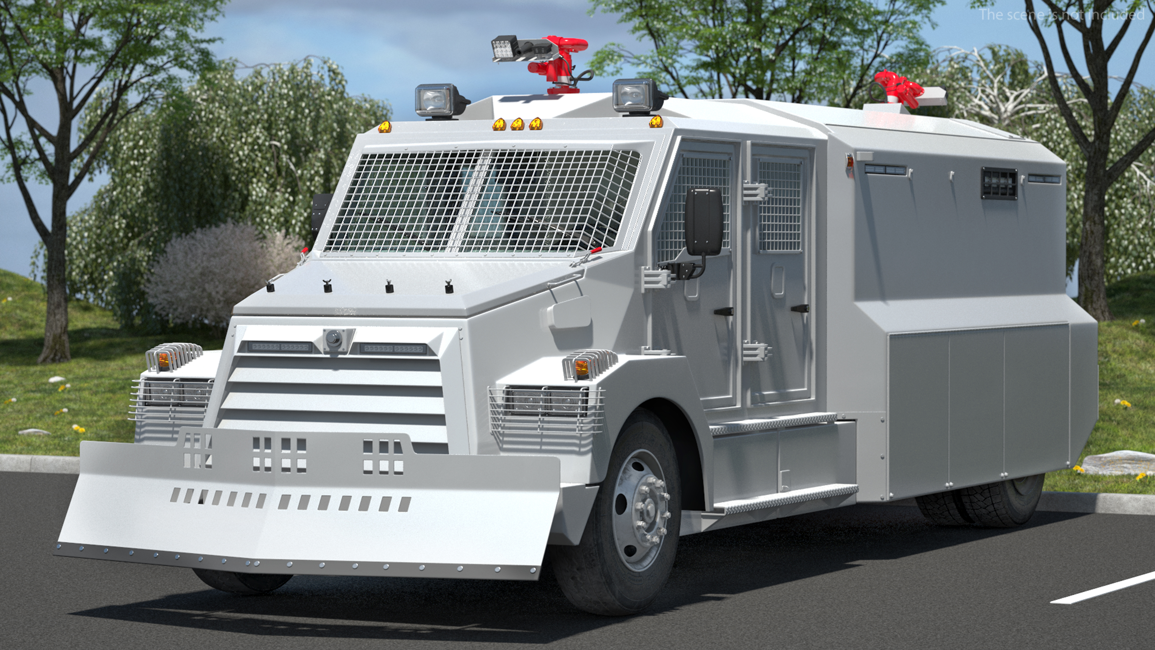 Anti Riot Vehicle White Simple Interior 3D model