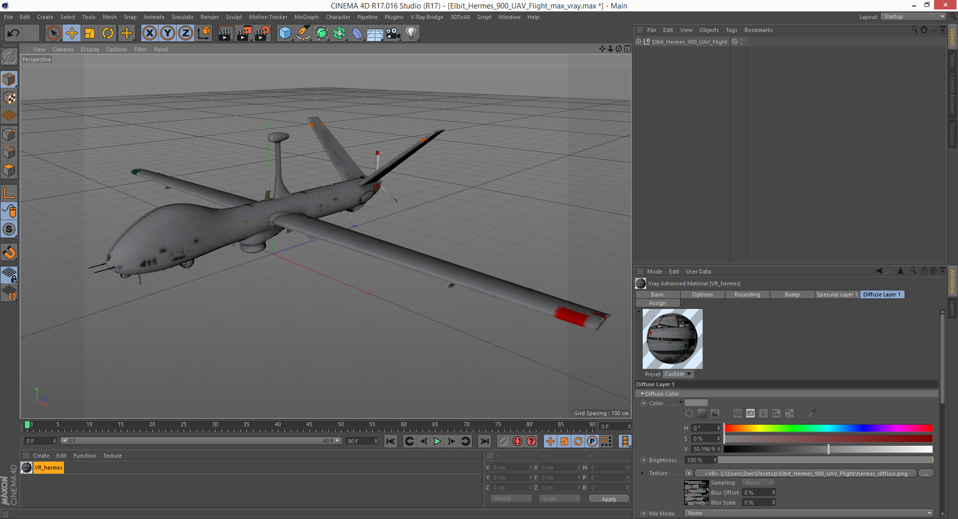 Elbit Hermes 900 UAV Flight 3D
