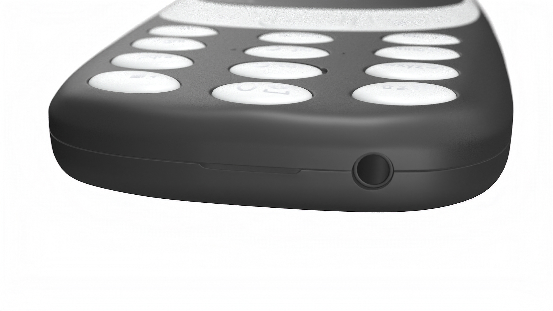 Modern Push-button Black Telephone Lights On 3D model