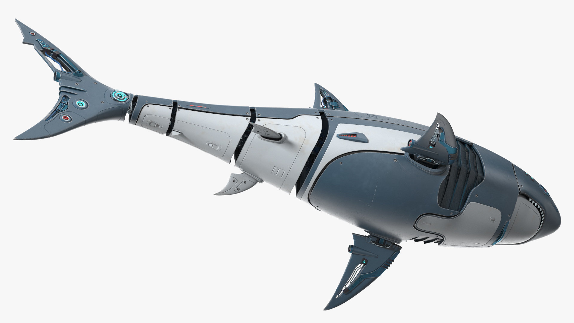 Shark Robot Rigged for Maya 3D
