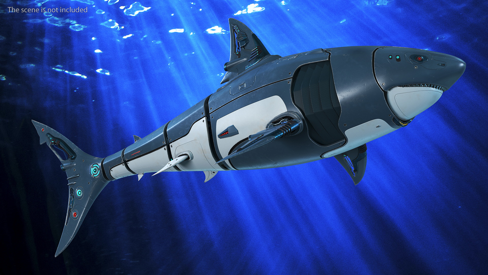 Shark Robot Rigged for Maya 3D