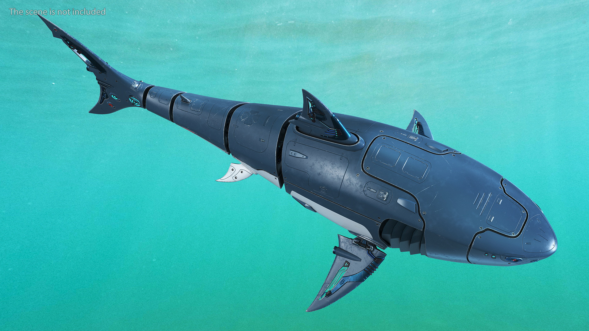 Shark Robot Rigged for Maya 3D