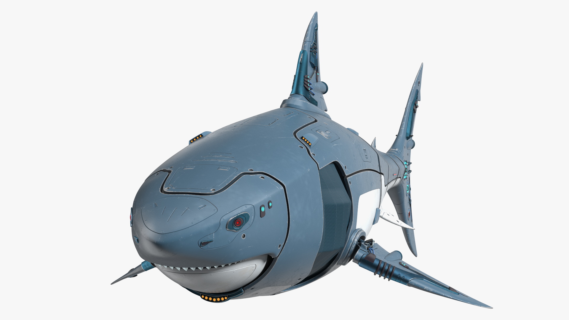 Shark Robot Rigged for Maya 3D