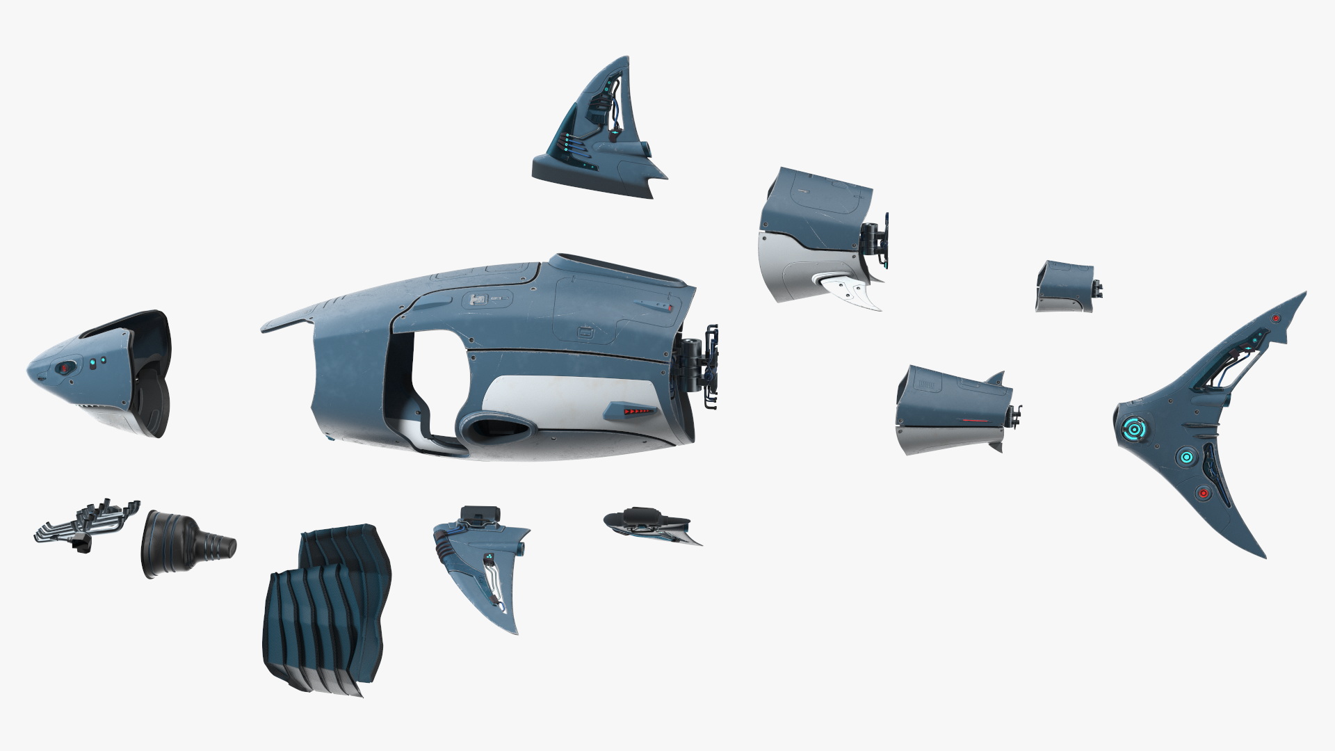 Shark Robot Rigged for Maya 3D