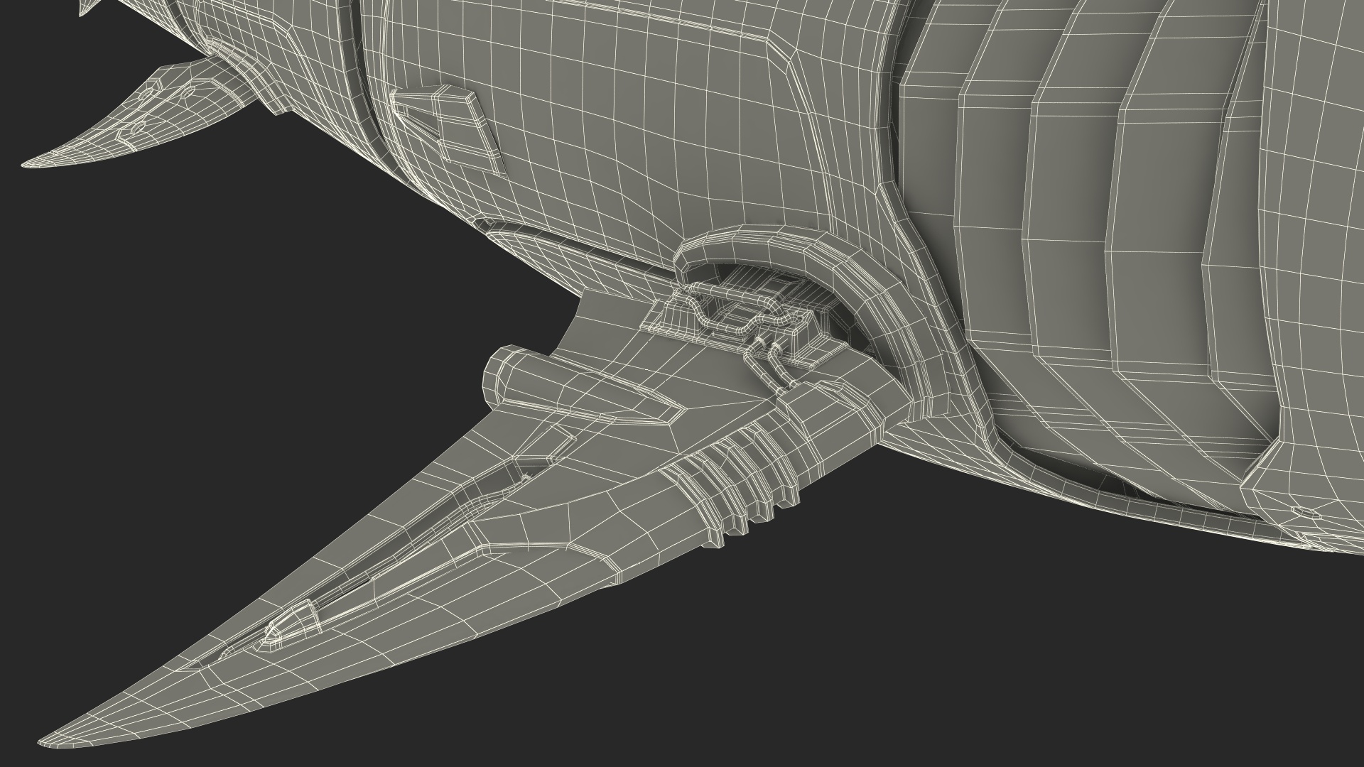 Shark Robot Rigged for Maya 3D