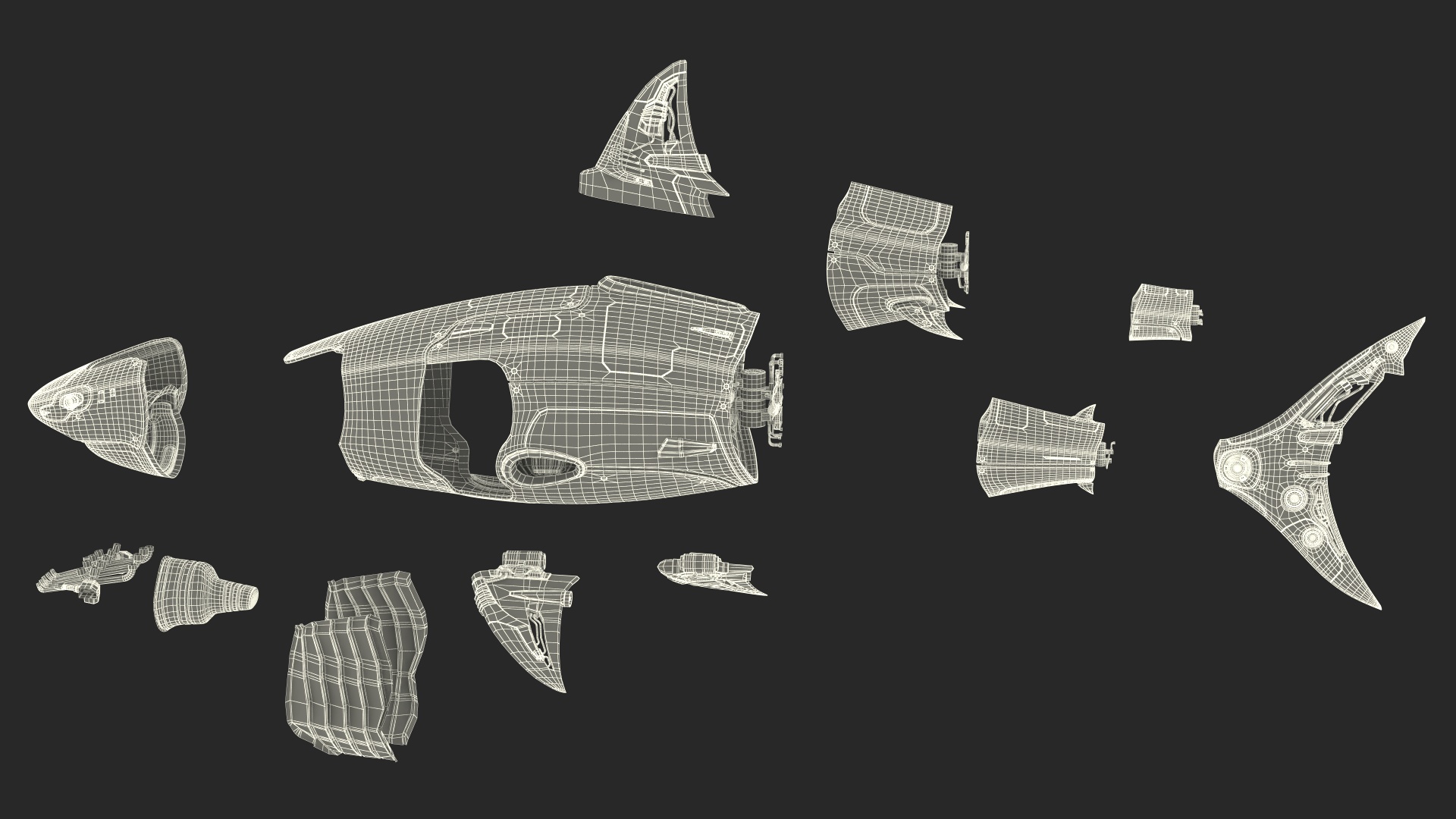Shark Robot Rigged for Maya 3D