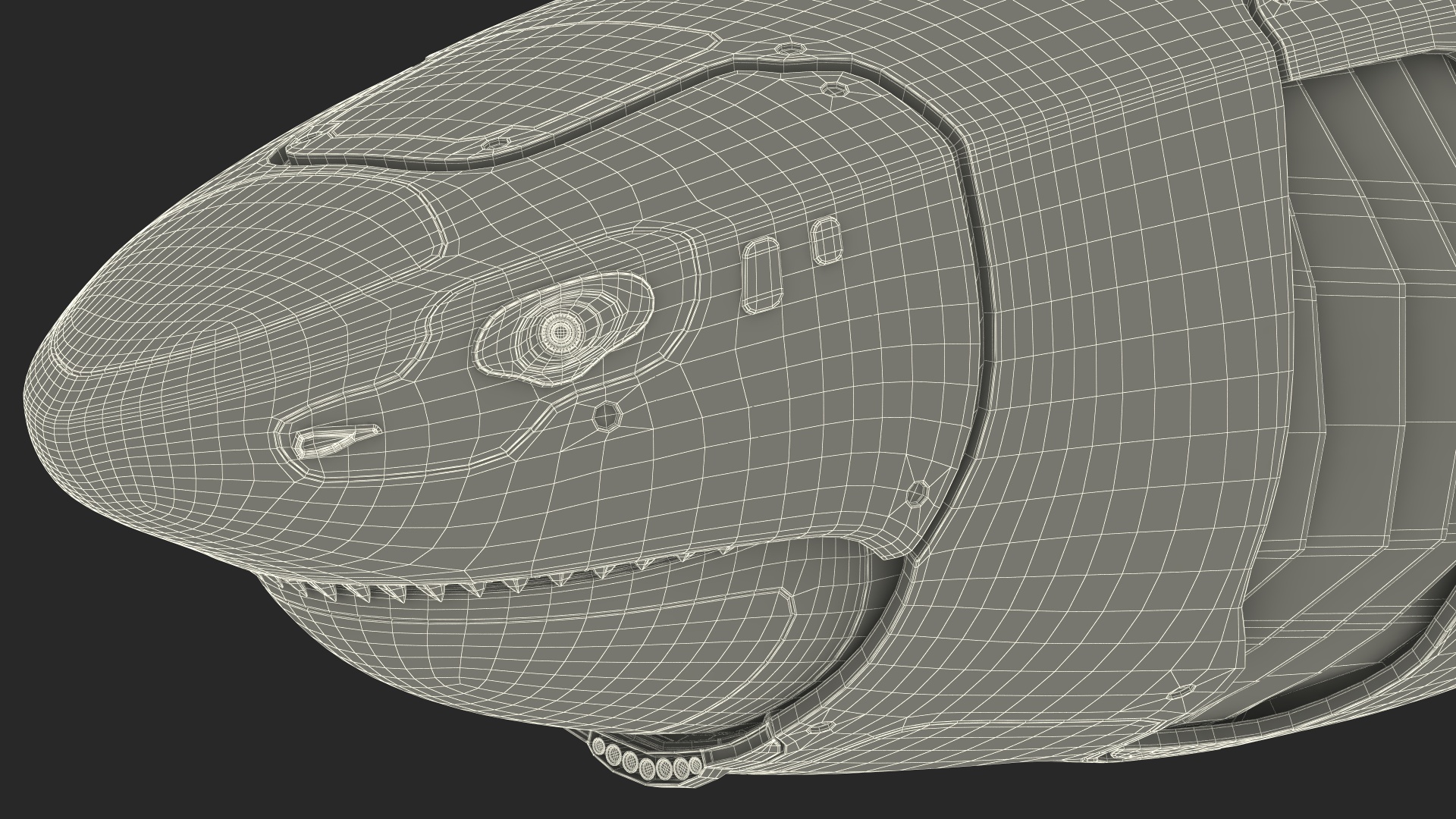 Shark Robot Rigged for Maya 3D