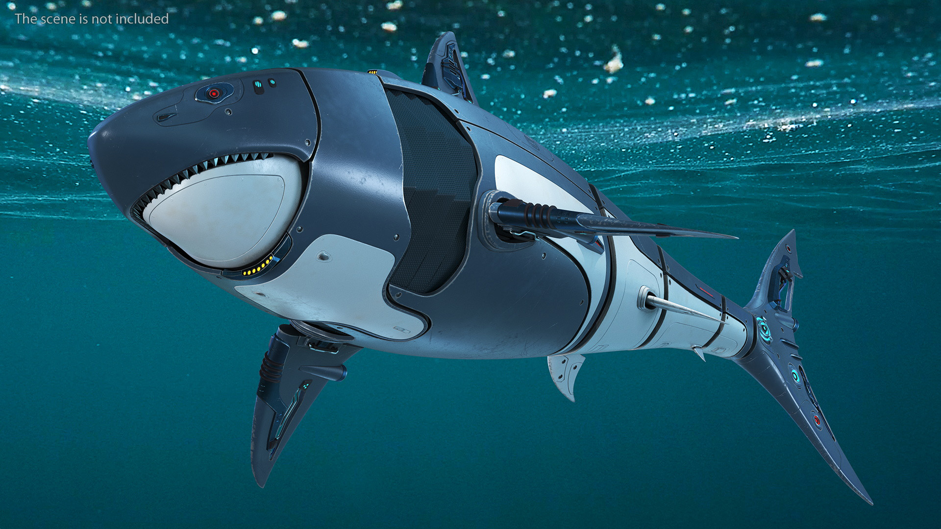 Shark Robot Rigged for Maya 3D