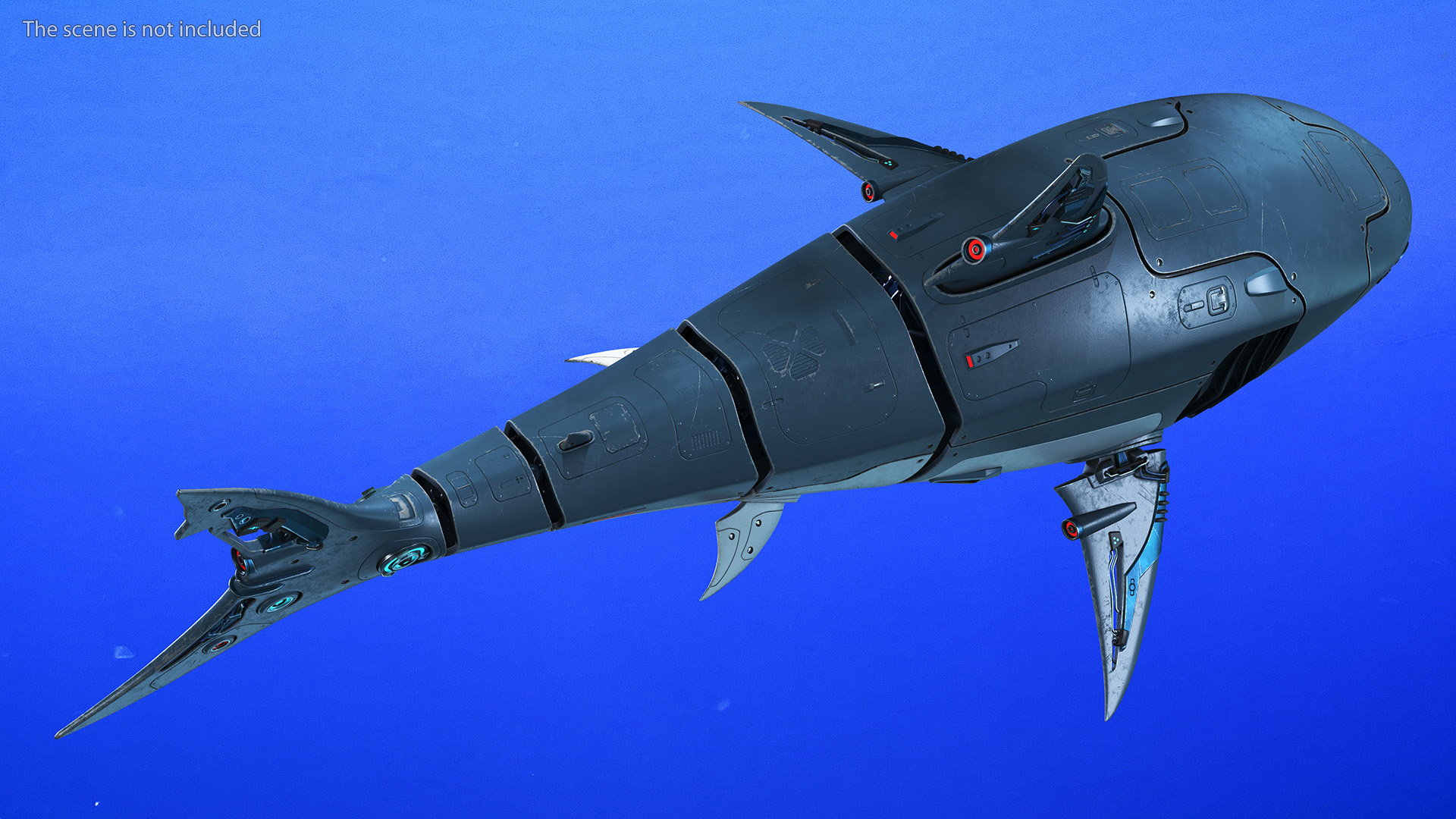 Shark Robot Rigged for Maya 3D