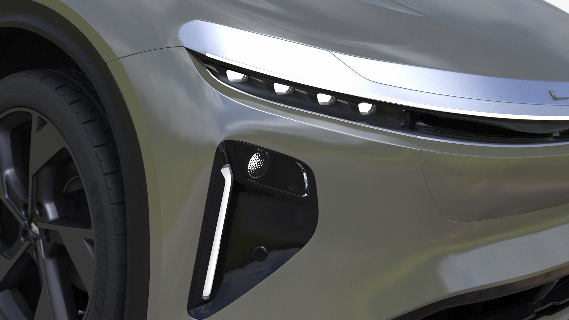 Lucid Gravity 2024 Electric SUV Olive Color Simplified 3D model