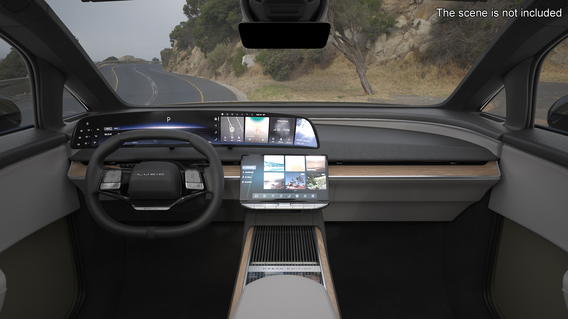 Lucid Gravity 2024 Electric SUV Olive Color Simplified 3D model