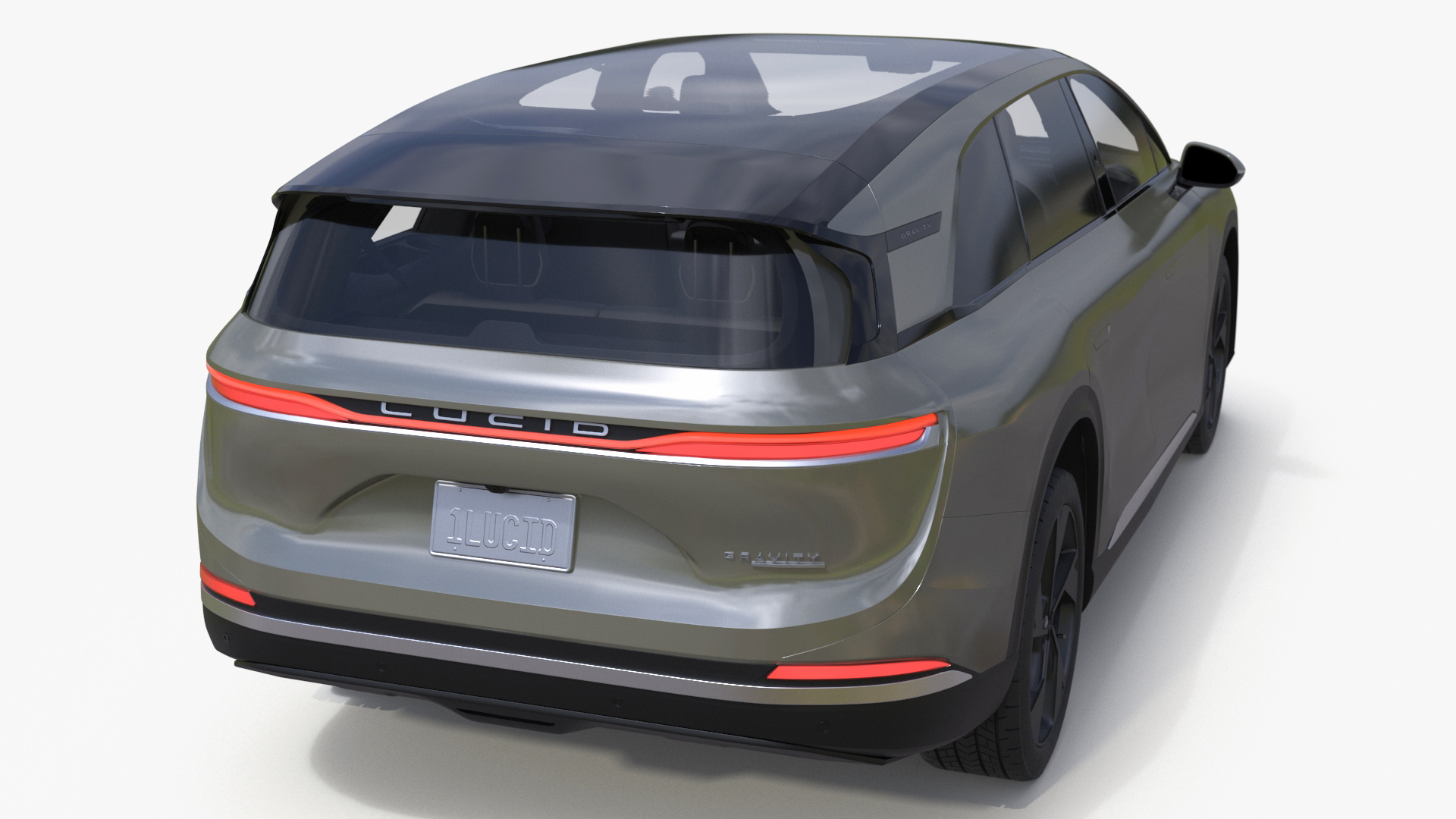 Lucid Gravity 2024 Electric SUV Olive Color Simplified 3D model