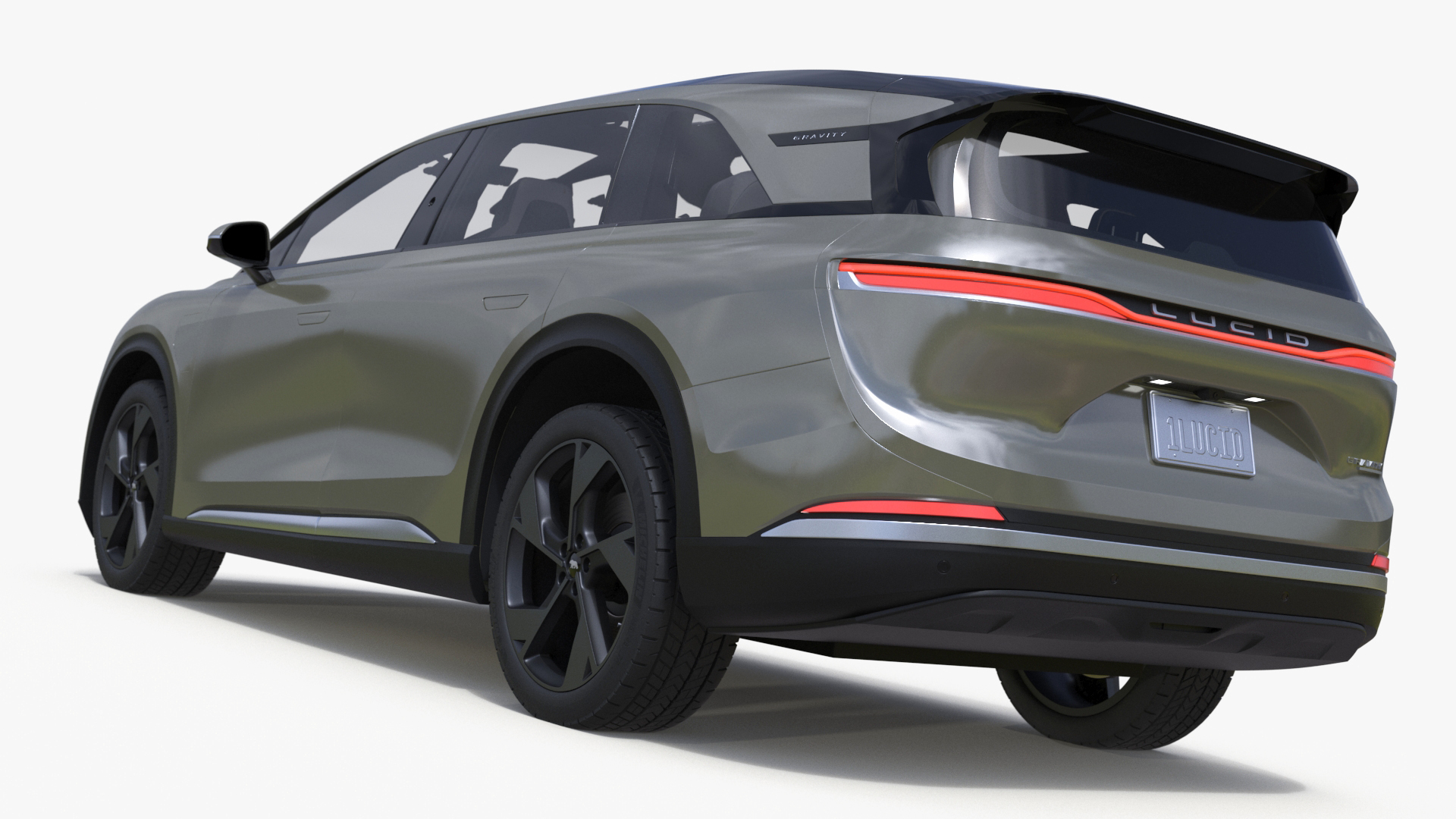 Lucid Gravity 2024 Electric SUV Olive Color Simplified 3D model