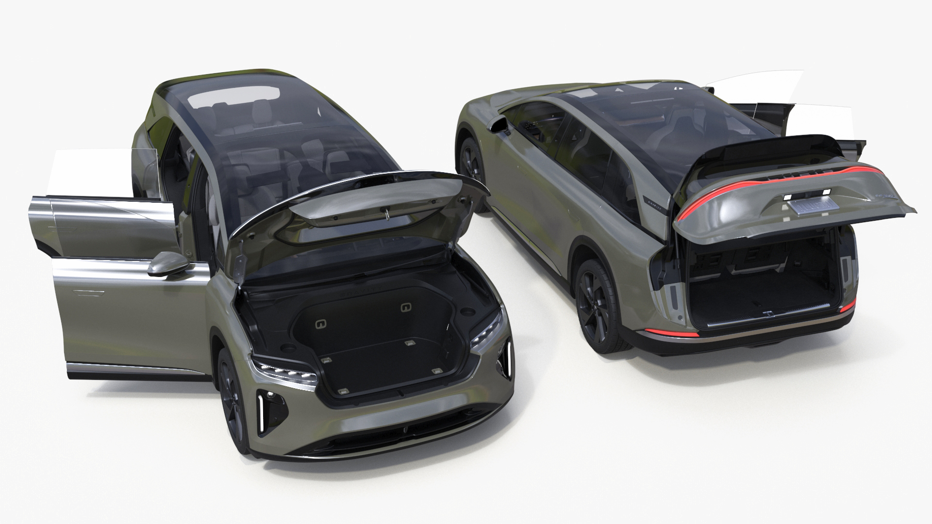 Lucid Gravity 2024 Electric SUV Olive Color Simplified 3D model