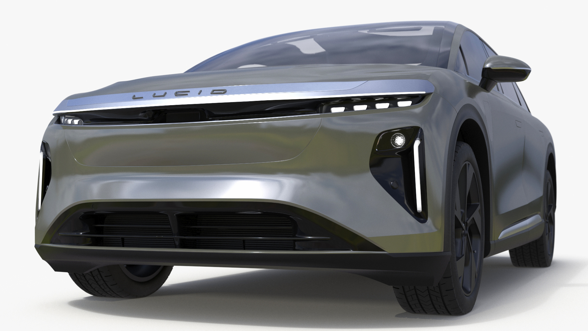 Lucid Gravity 2024 Electric SUV Olive Color Simplified 3D model