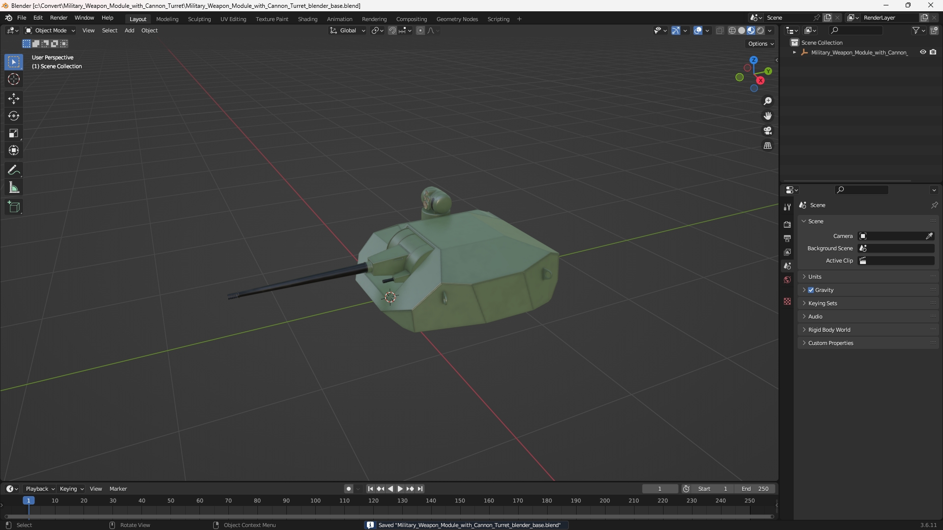 Military Weapon Module with Cannon Turret - view 10