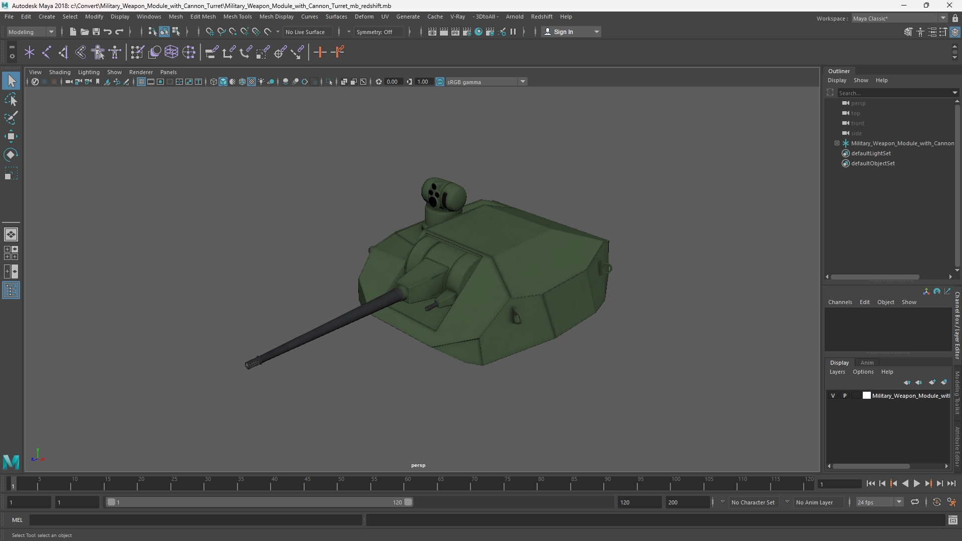 Military Weapon Module with Cannon Turret - view 11