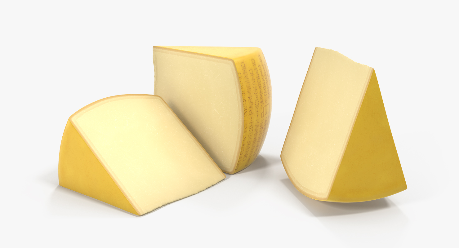 3D Parmesan Cheese Slice