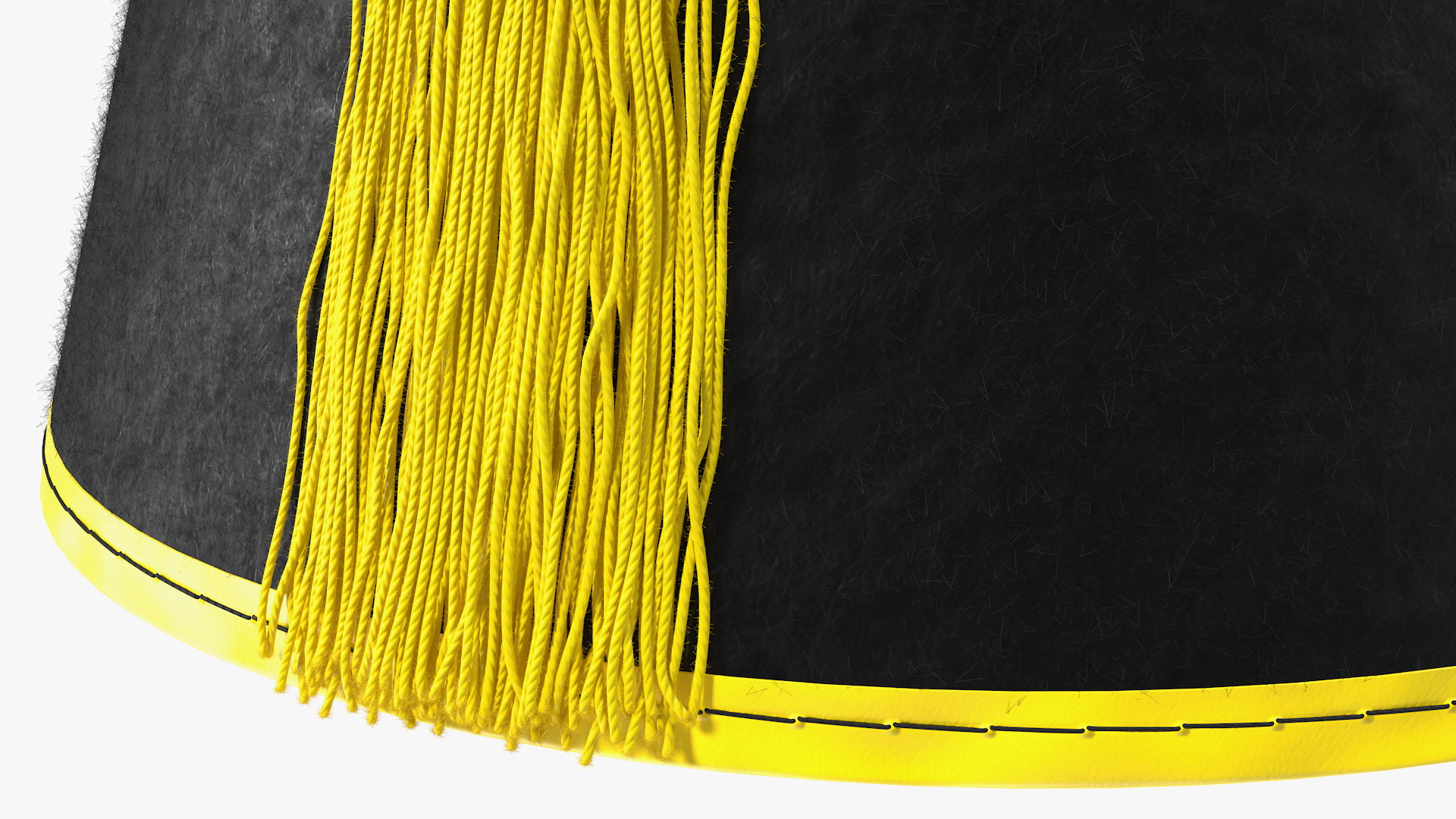 3D model Traditional Arabic Black Fez Hat With Yellow Tassel Fur