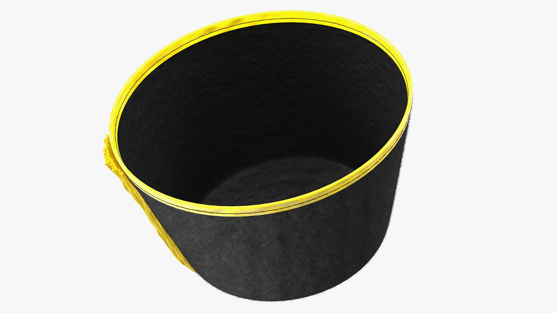 3D model Traditional Arabic Black Fez Hat With Yellow Tassel Fur