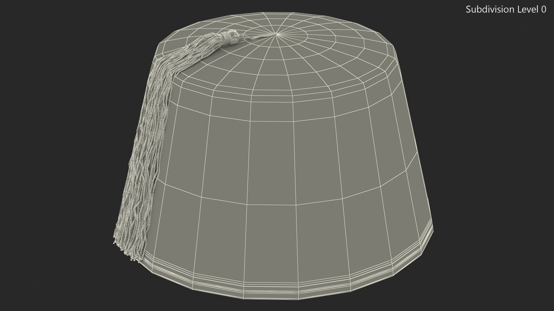 3D model Traditional Arabic Black Fez Hat With Yellow Tassel Fur