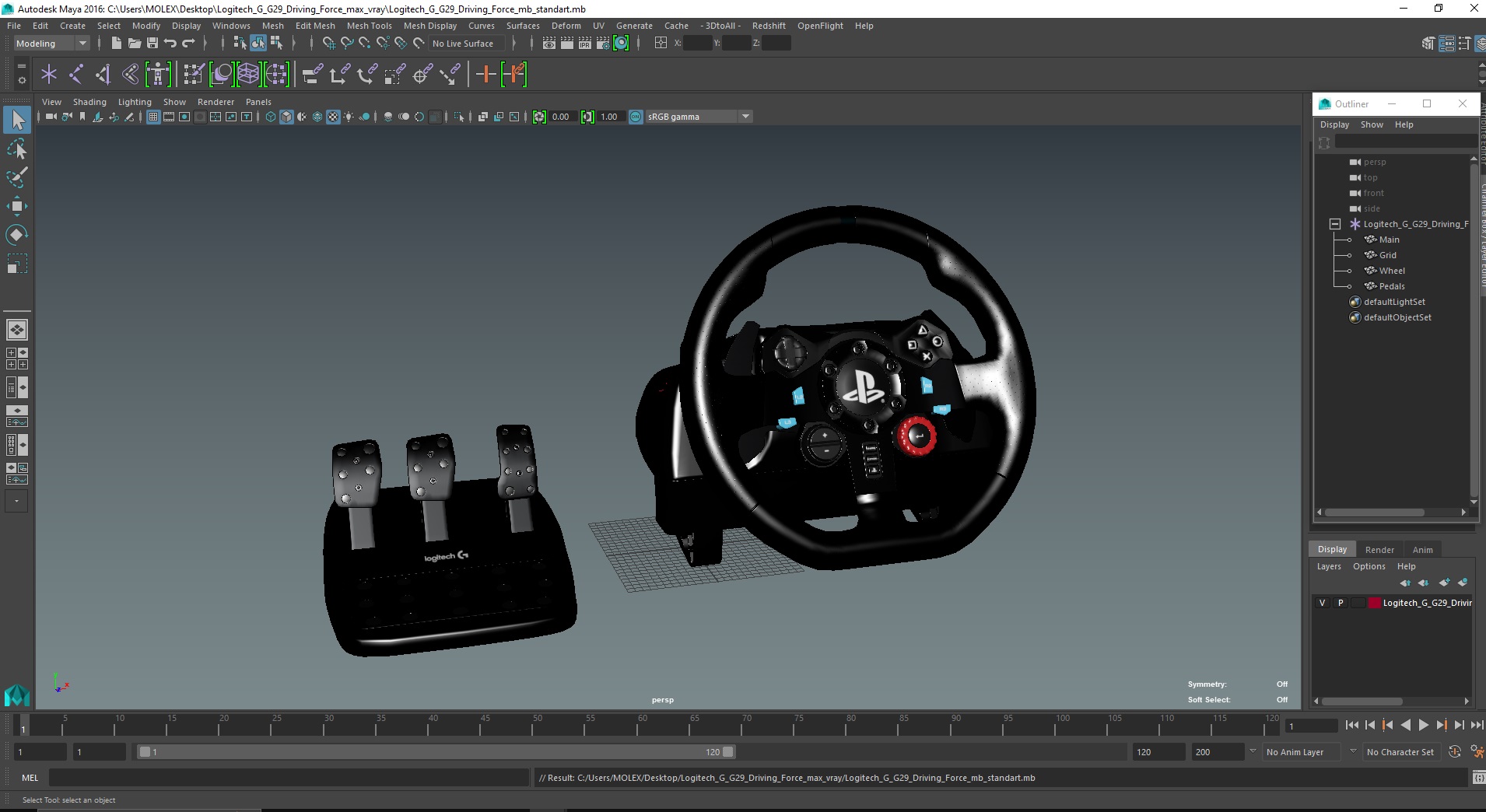 3D Logitech G G29 Driving Force model