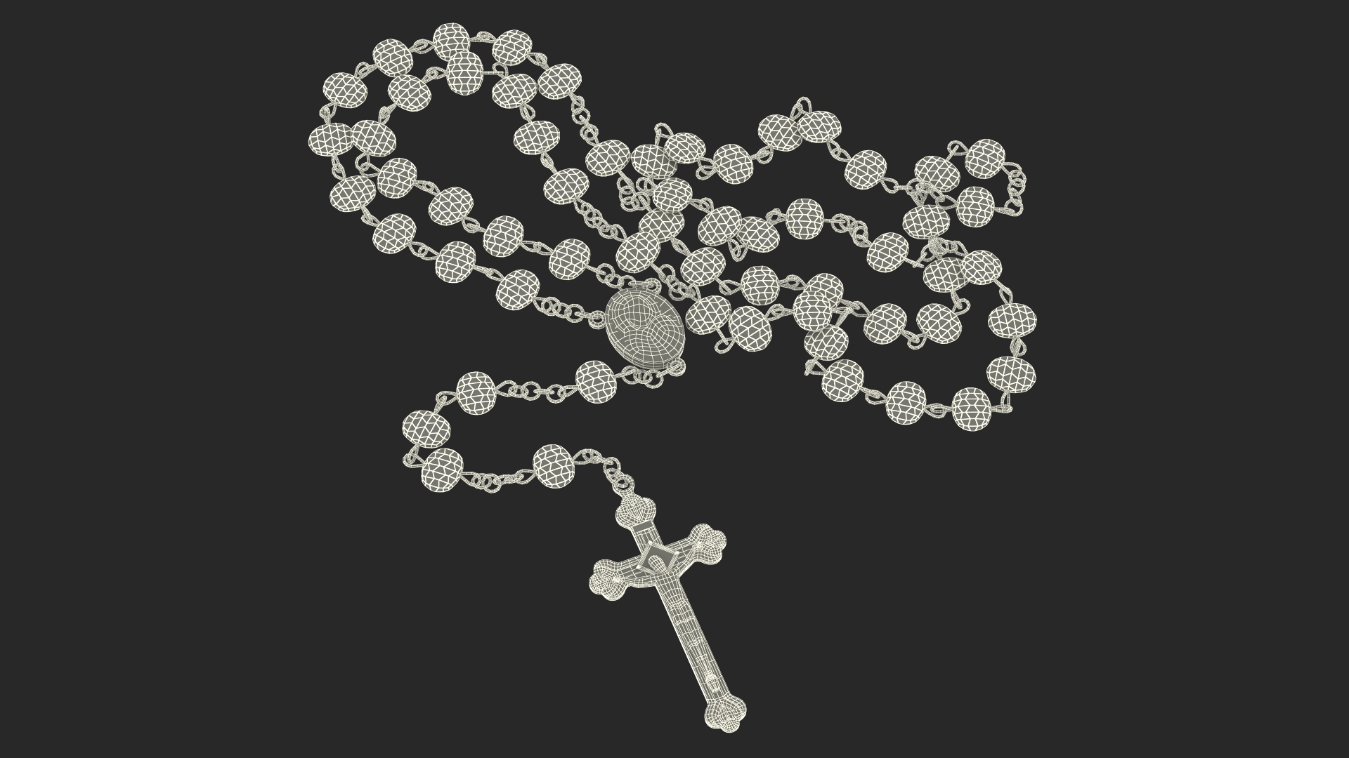 3D Religious Rosary Beads with Crucifix Pink
