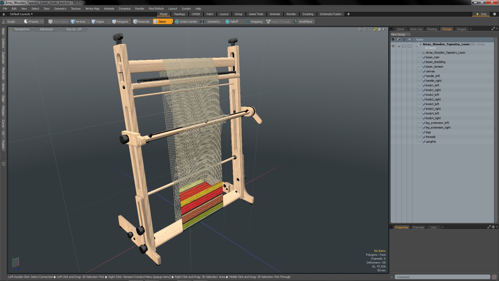 3D Arras Wooden Tapestry Loom
