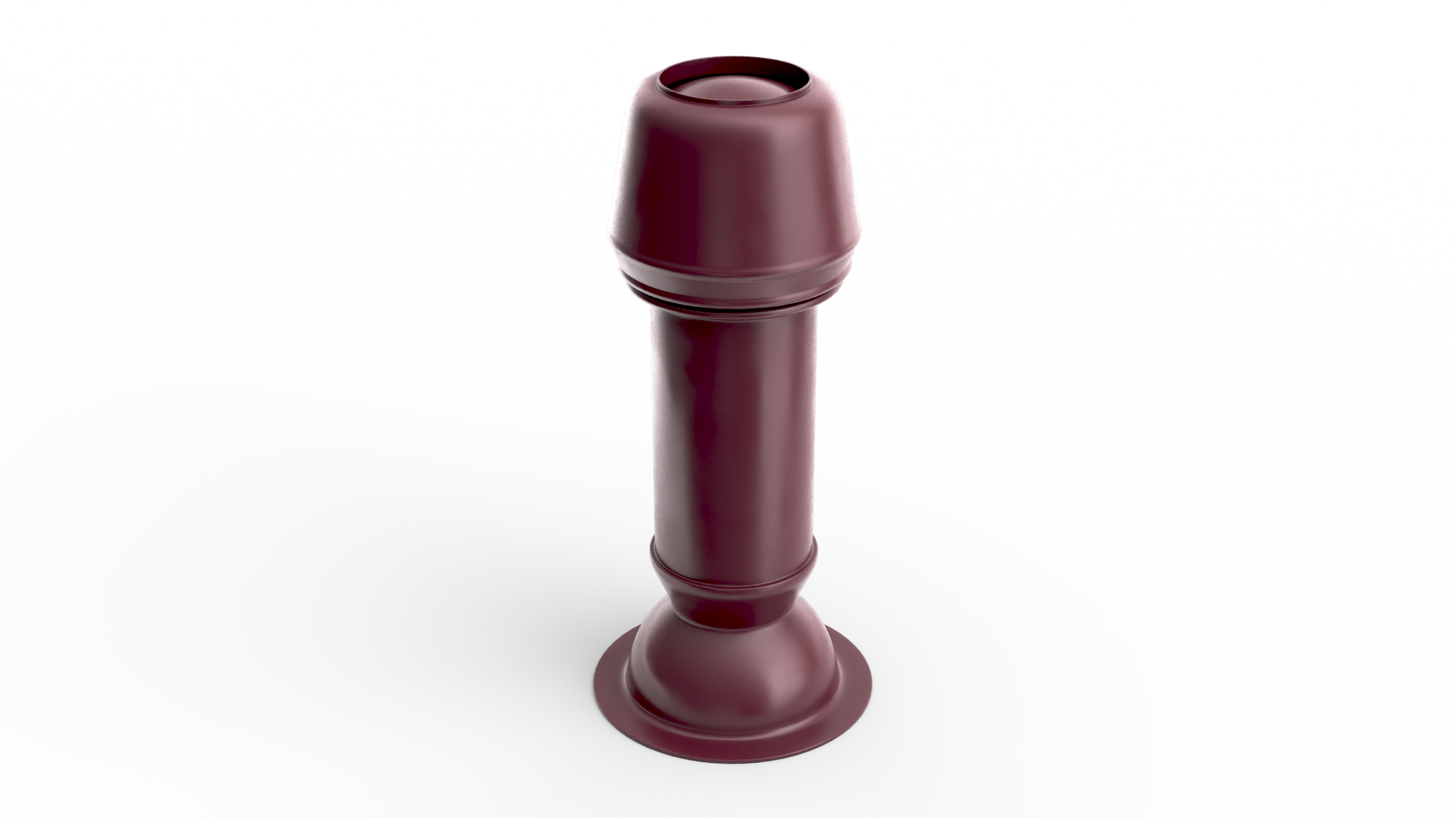 Designer Red Round Metal Chimney 3D