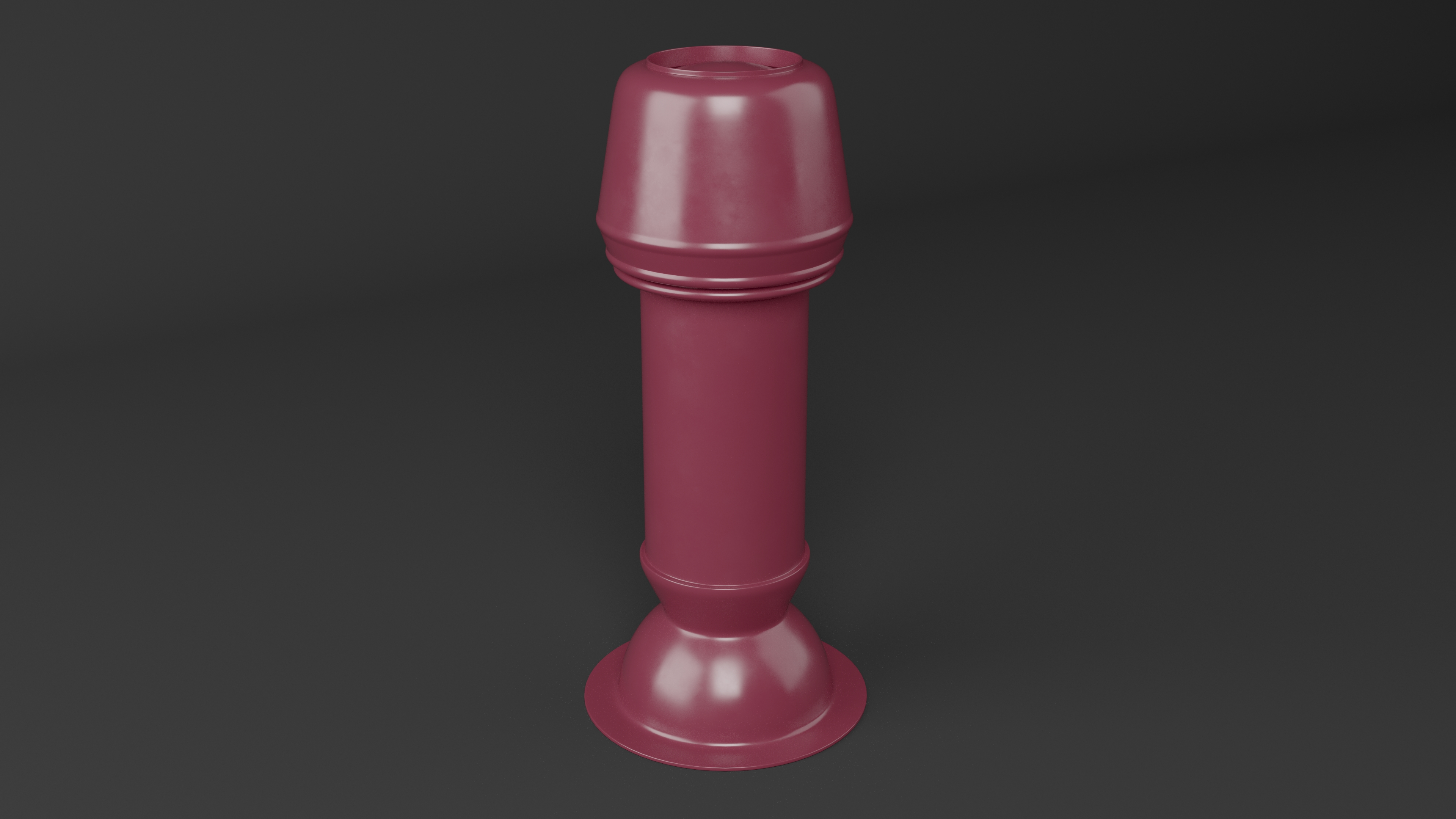 Designer Red Round Metal Chimney 3D