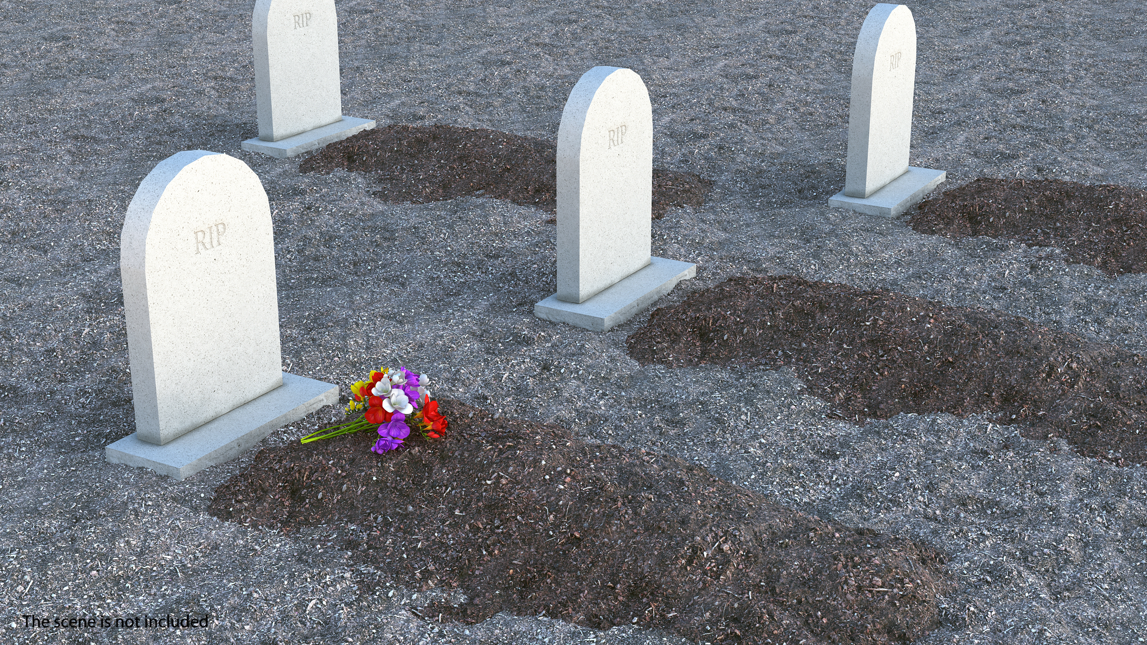 3D Granite Gravestone Headstone model