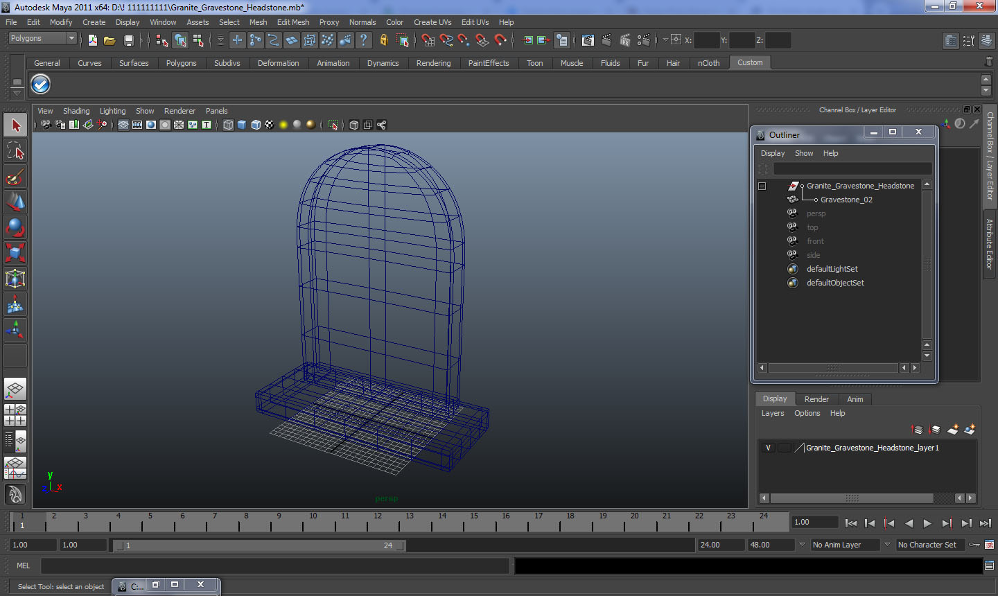 3D Granite Gravestone Headstone model