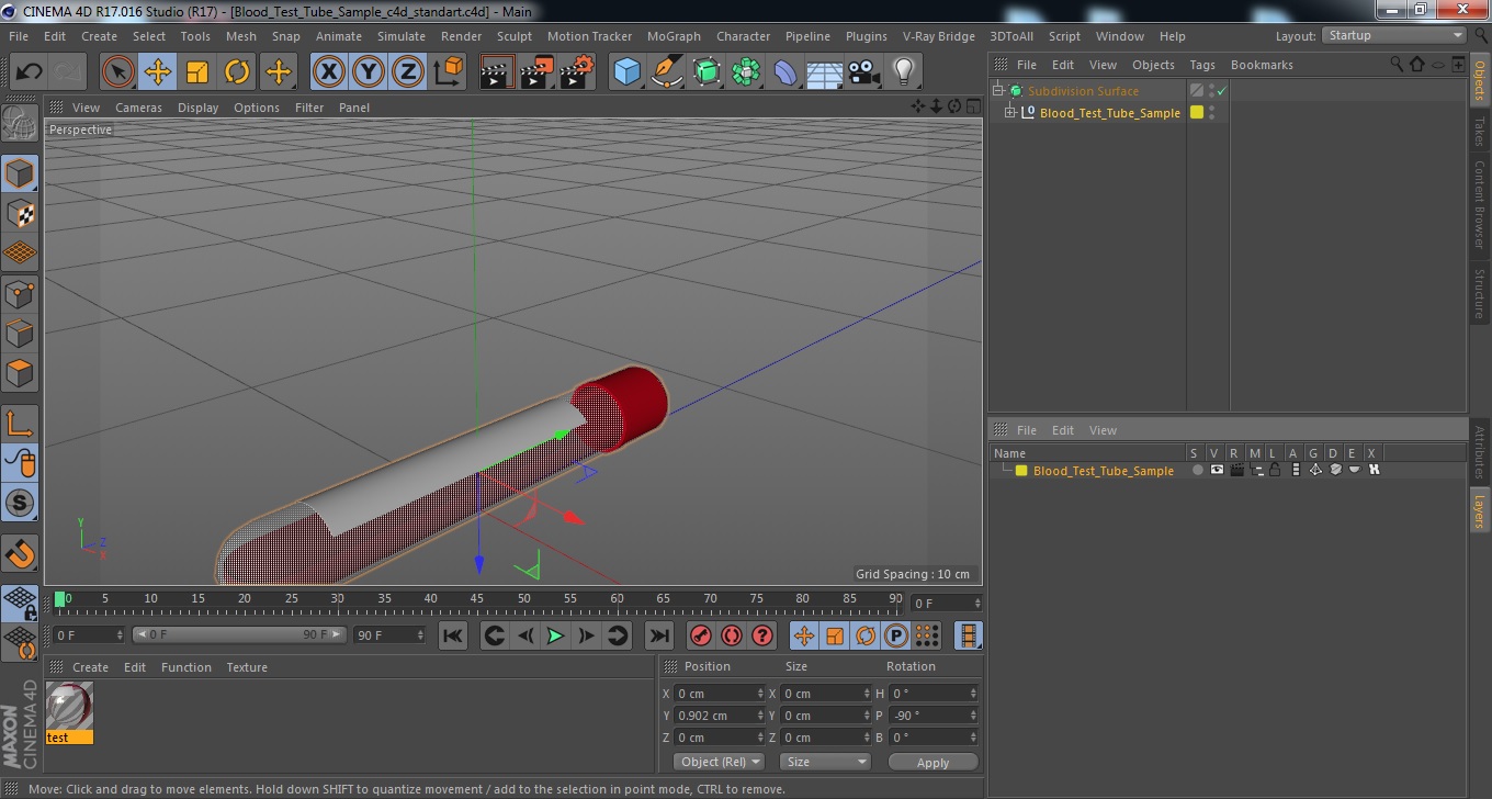 Blood Test Tube Sample 3D