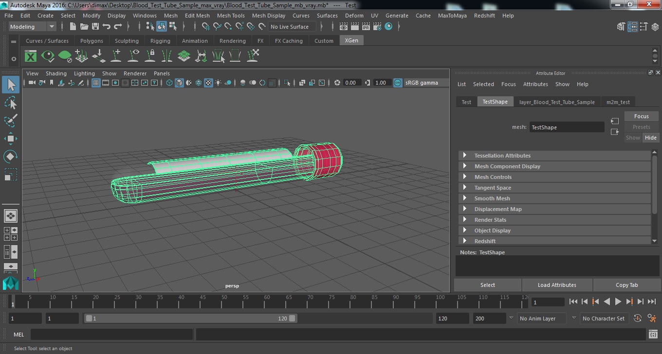 Blood Test Tube Sample 3D