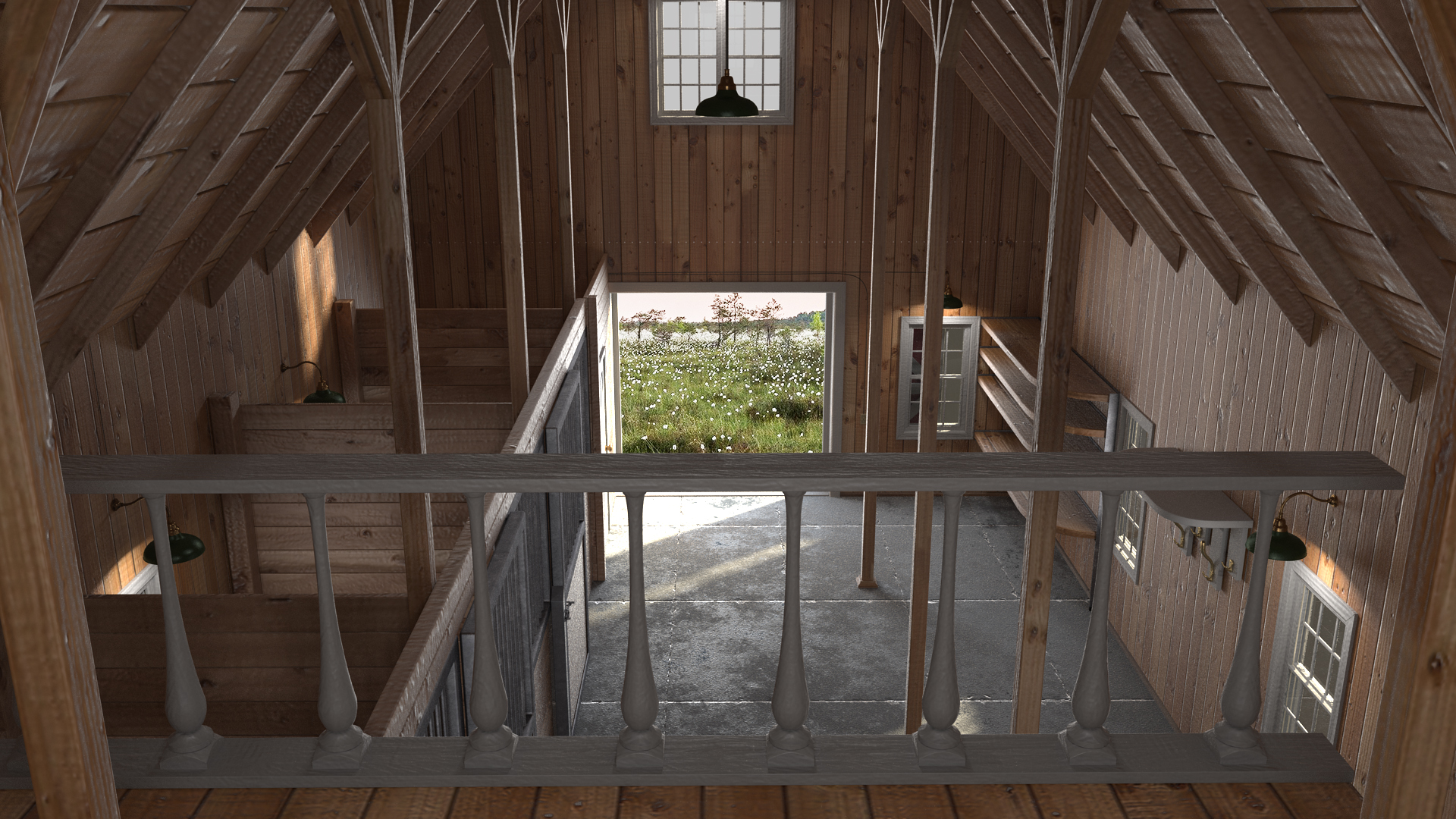 Traditional American Red Barn 3D model