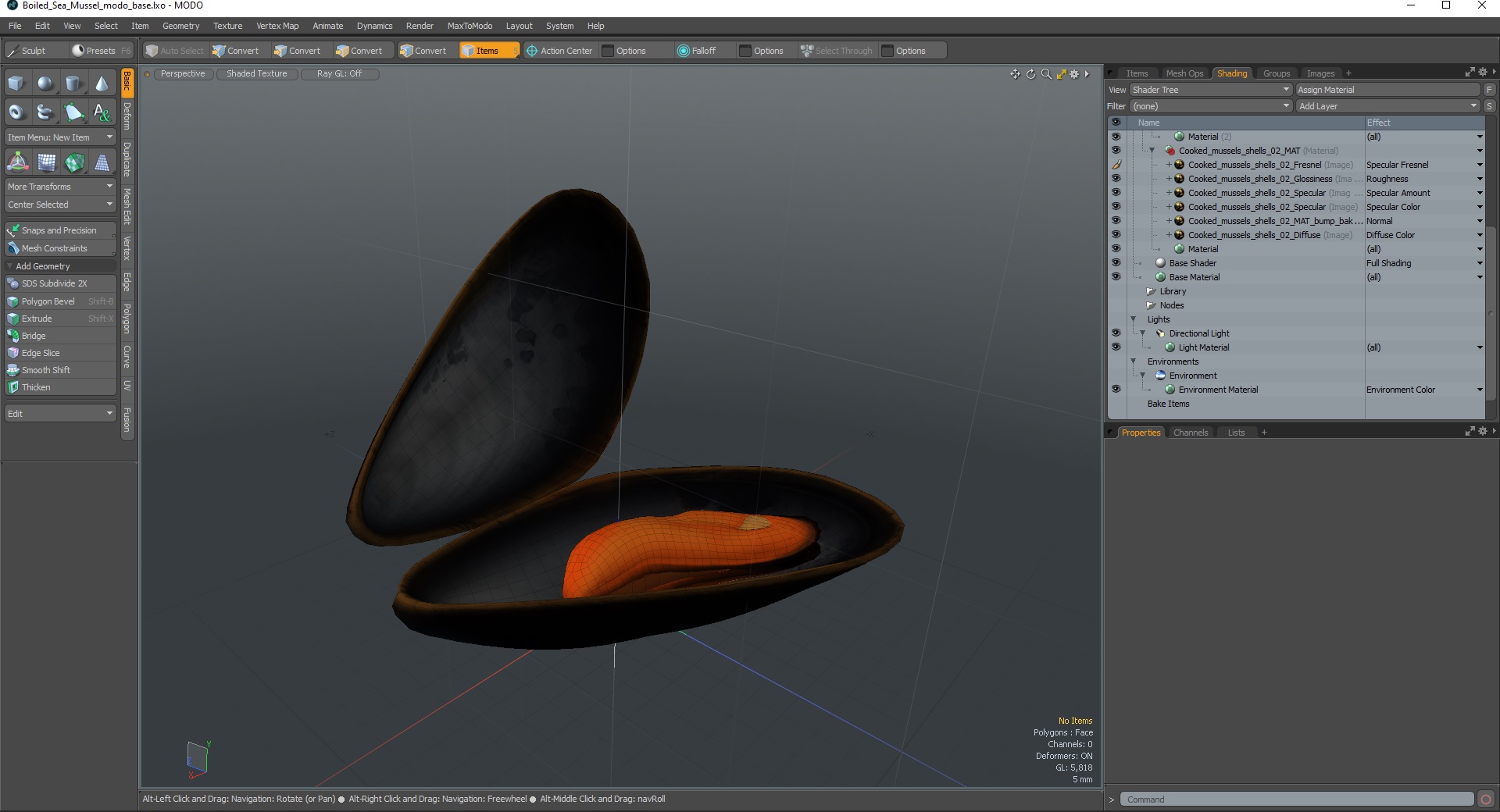 Boiled Sea Mussel 3D