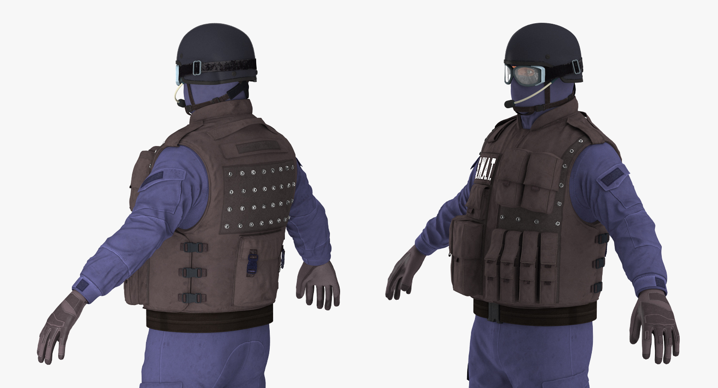 3D SWAT Policeman 2 Rigged model