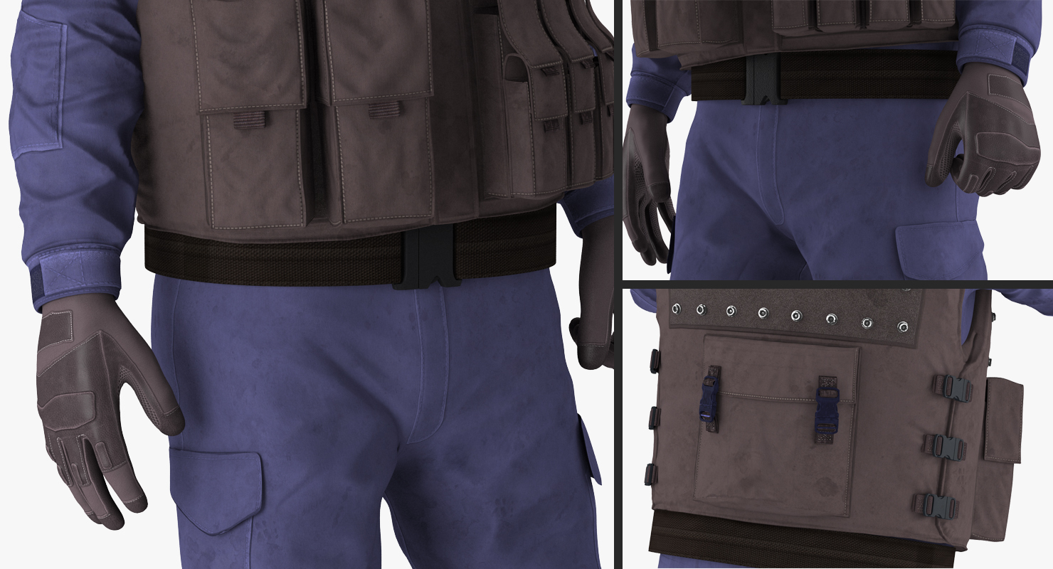 3D SWAT Policeman 2 Rigged model