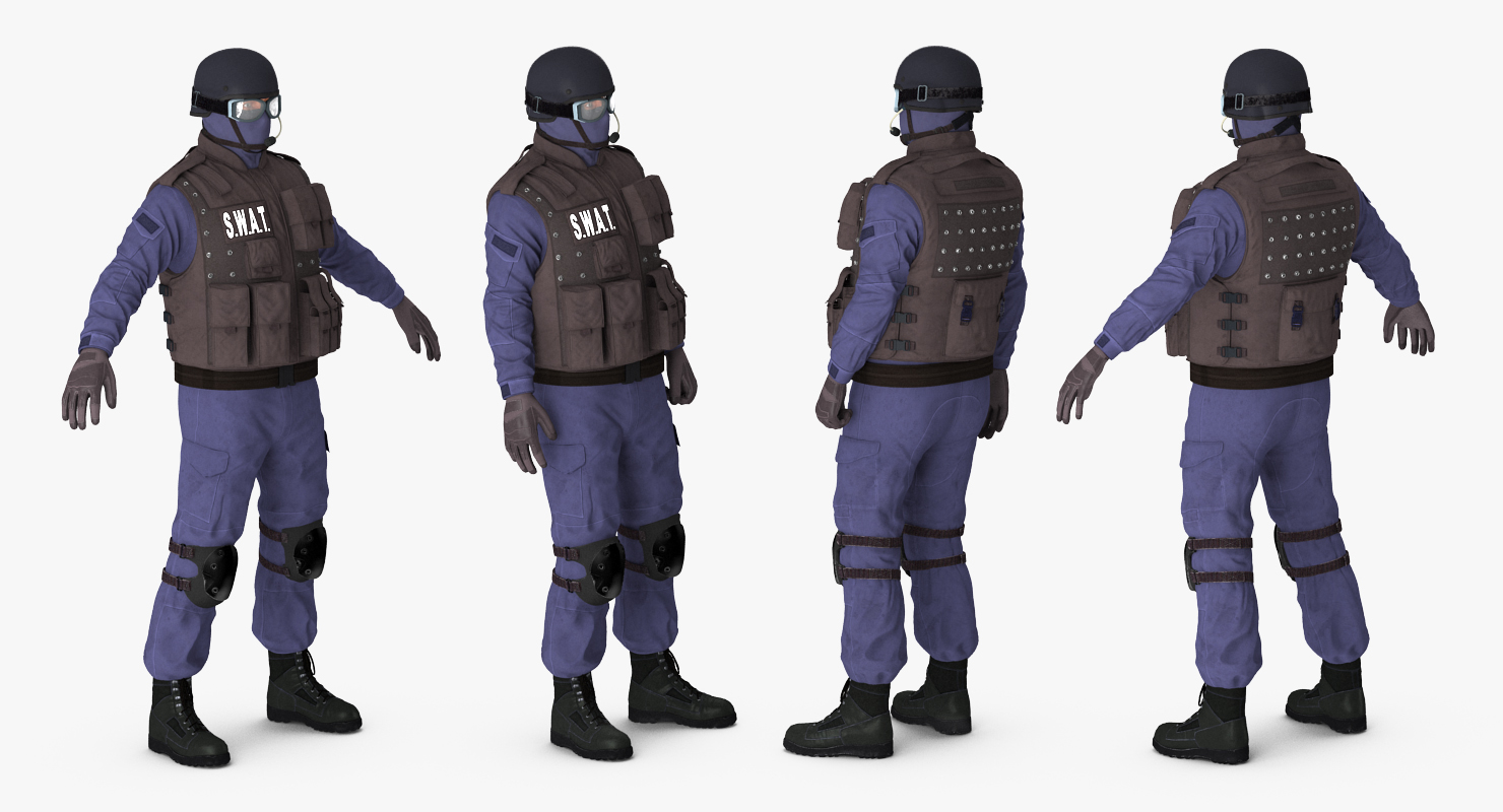 3D SWAT Policeman 2 Rigged model