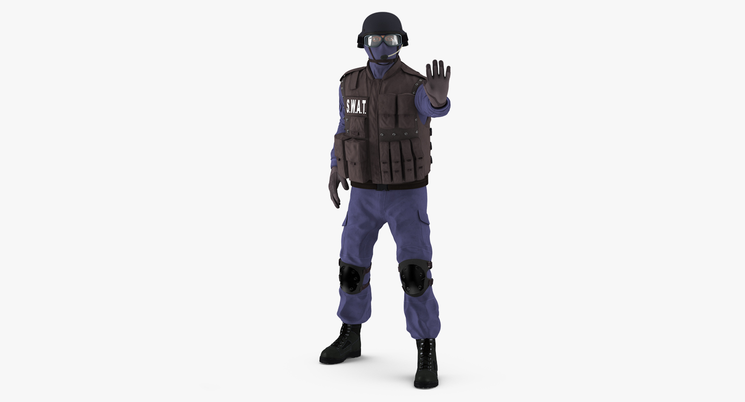 3D SWAT Policeman 2 Rigged model