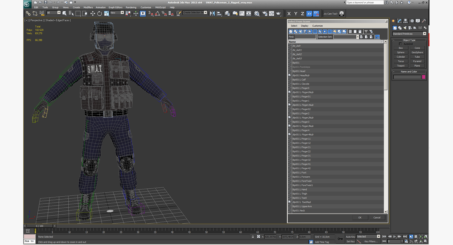 3D SWAT Policeman 2 Rigged model