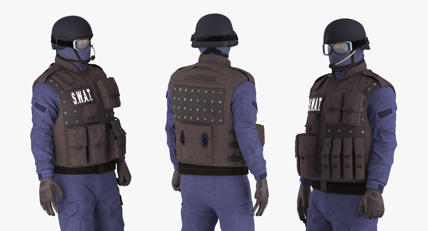 3D SWAT Policeman 2 Rigged model