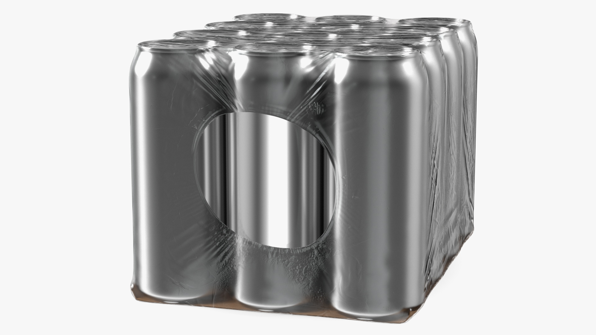 Aluminium Can 500ml 12pcs Transparent Pack 3D