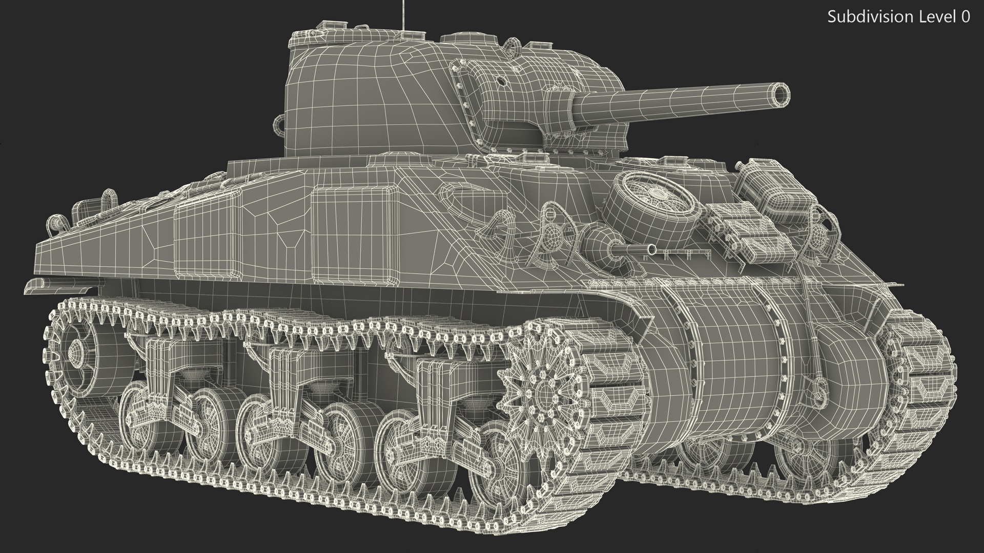 M4 Sherman Tank Rigged 3D
